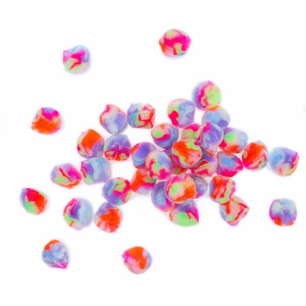 Pompons 40st 25mm Regenboog-Pastel